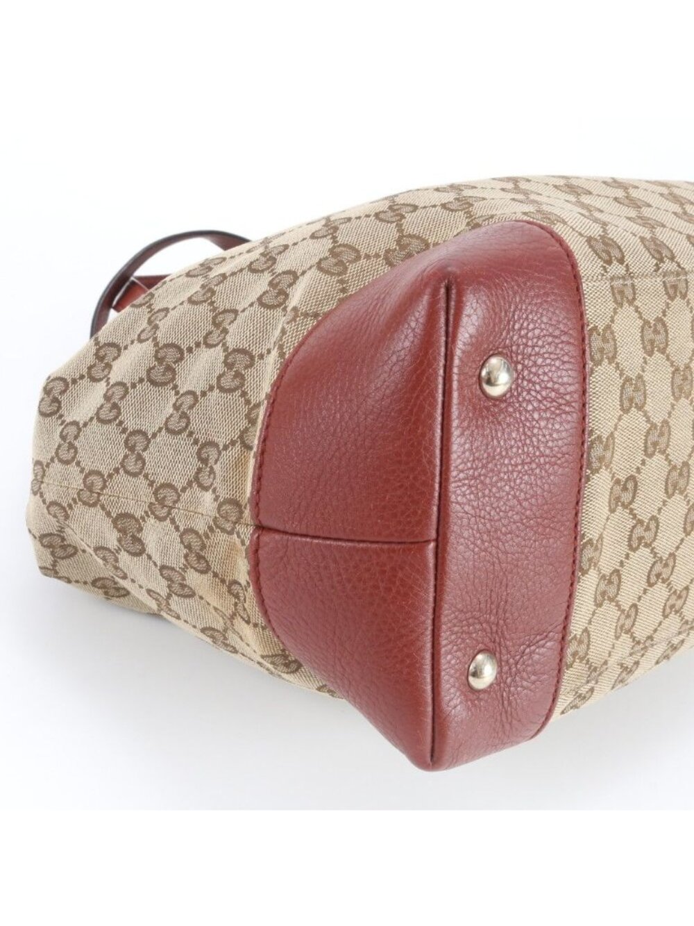 Gucci GG Canvas Leather Tote Shoulder Hand Rbm - Picture 6 of 9
